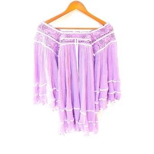 Mexican Blouse Angel Bell Sleeves Gauze Mini Dress Tunic